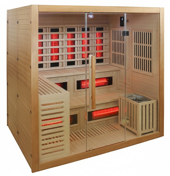 BPS-koupelny Kombinovaná sauna 2v1 HELSI2-NEW - Infrasauna + fínska sauna 200x160, 5-6 osôb
