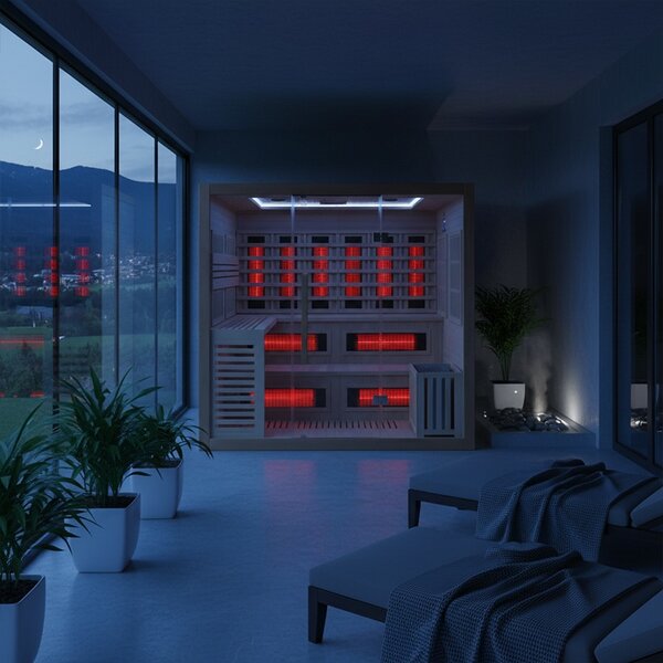 BPS-koupelny Kombinovaná sauna 2v1 HELSI2-NEW - Infrasauna + fínska sauna 200x160, 5-6 osôb