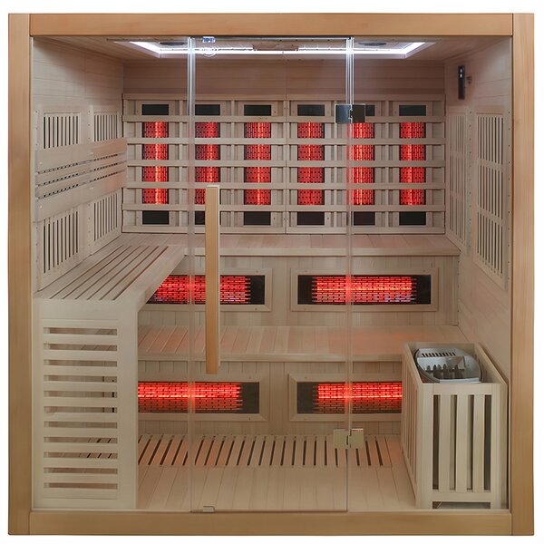 BPS-koupelny Kombinovaná sauna 2v1 HELSI2-NEW - Infrasauna + fínska sauna 200x160, 5-6 osôb