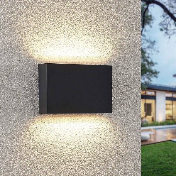 Lindby LED vonkajšie nástenné svietidlo Jarte, sada 3 ks, 20 cm, hore/dole