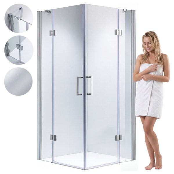 BPS-koupelny Štvorcový sprchový kút ZES KZ25A 80x80 chróm/transparent - bez vaničky