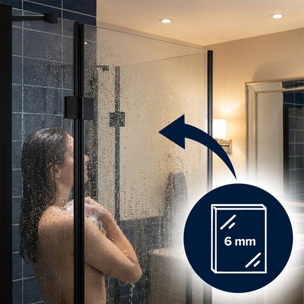 BPS-koupelny Štvorcový sprchový kút ZES KZ25A BL 80x80 čierny/transparent - bez vaničky