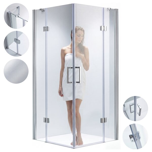 BPS-koupelny Štvorcový sprchový kút ZES KZ25A 80x80 chróm/transparent - bez vaničky