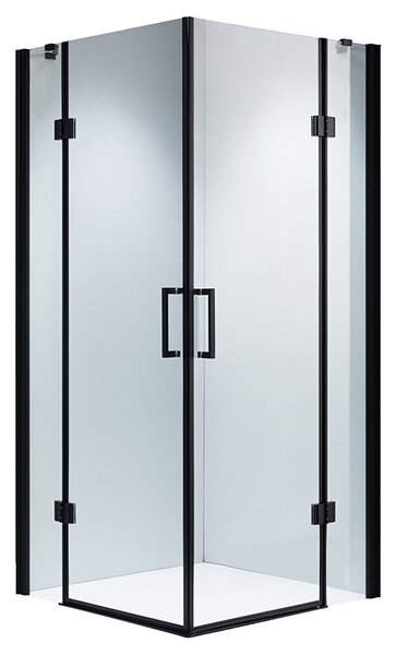 BPS-koupelny Štvorcový sprchový kút ZES KZ25A BL 80x80 čierny/transparent - bez vaničky