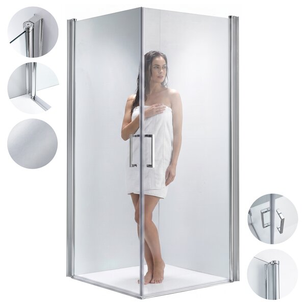 BPS-koupelny Štvorcový sprchovací kút ZES KZ29A 80x80 chróm/transparent - bez vaničky