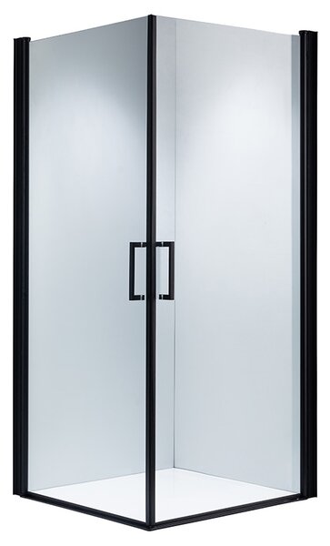 BPS-koupelny Štvorcový sprchový kút ZES KZ29A BL 80x80 čierny/transparent - bez vaničky