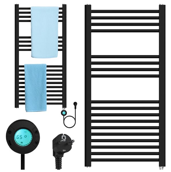 BPS-koupelny Elektrický kúpeľňový radiátor KATLA BL 250W, 50x100 cm, čierny