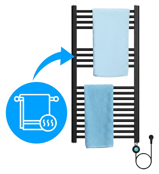 BPS-koupelny Elektrický kúpeľňový radiátor KATLA BL 250W, 50x100 cm, čierny