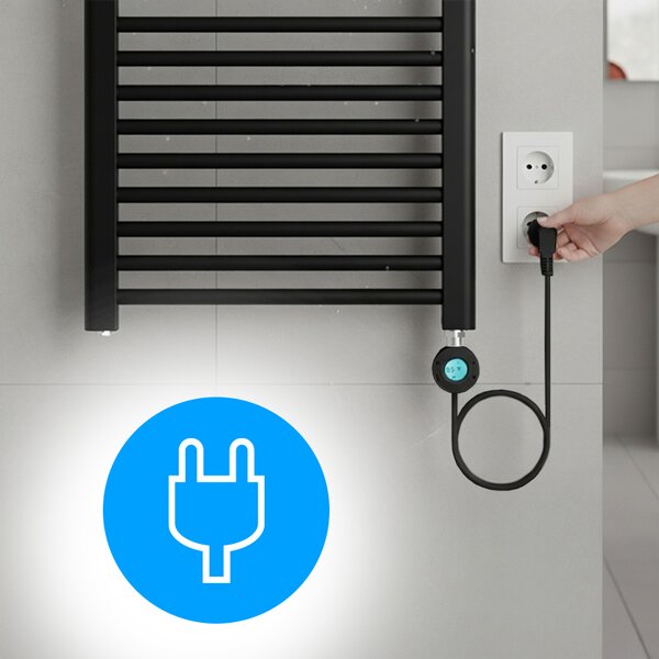 BPS-koupelny Elektrický kúpeľňový radiátor KATLA BL 250W, 50x100 cm, čierny