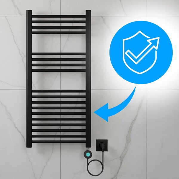 BPS-koupelny Elektrický kúpeľňový radiátor KATLA BL 250W, 50x100 cm, čierny