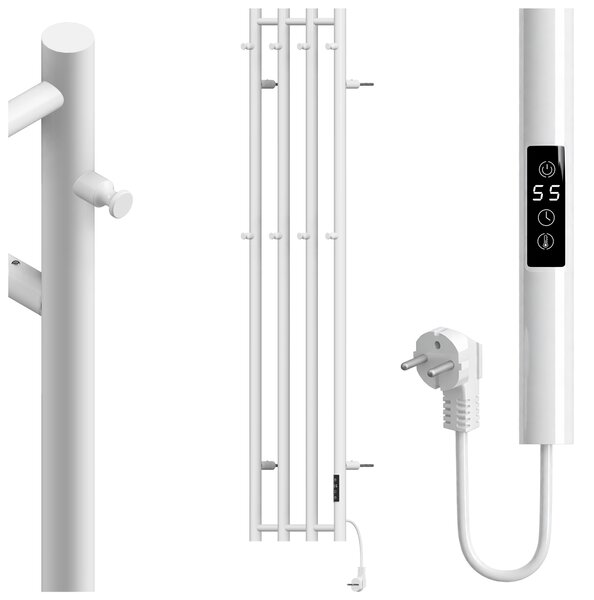 BPS-koupelny Elektrický kúpeľňový radiátor KASJAN WH 2 250W, 34,6x140,5 cm, biely