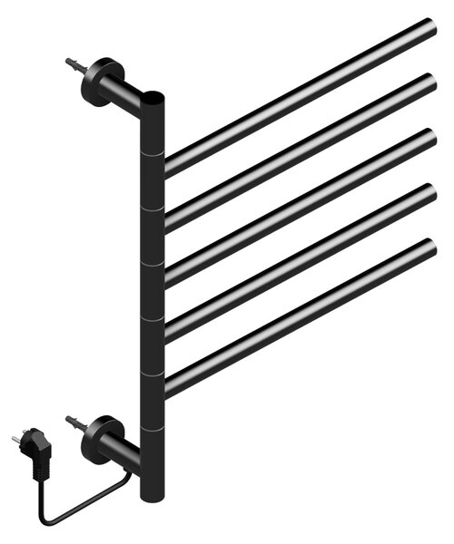 BPS-koupelny Elektrický kúpeľňový radiátor DORIAN BL 1 230W, 51,6x62,2 cm, čierny
