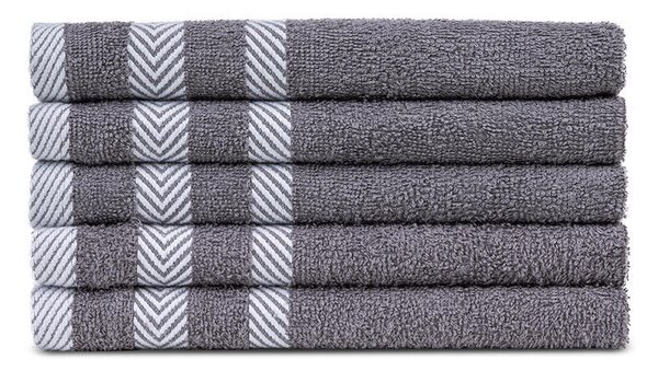 Súprava froté uterákov sivá 30 x 50 cm 5 ks