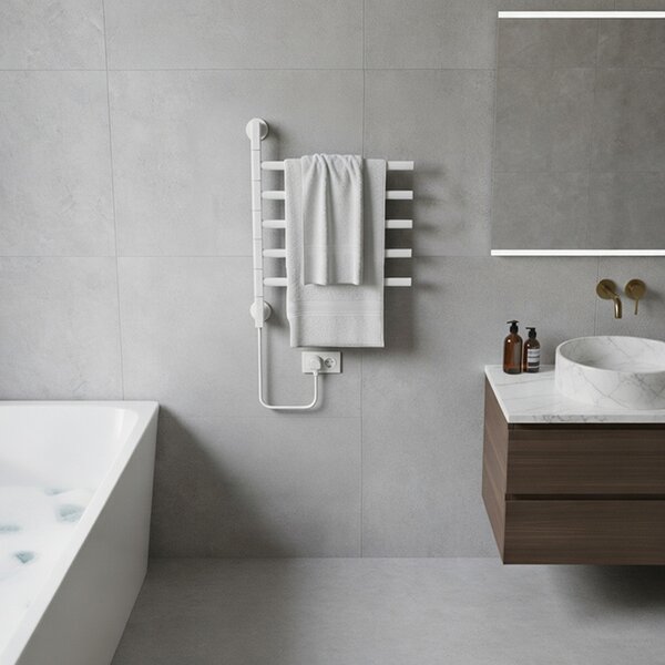 BPS-koupelny Elektrický kúpeľňový radiátor DORIAN WH 1 230W, 51,6x62,2 cm, biely