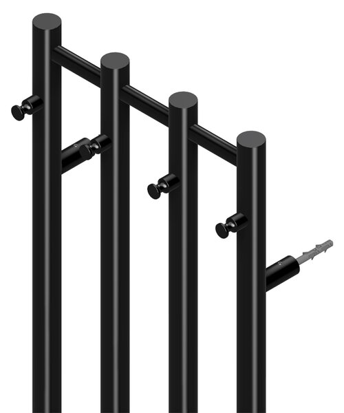 BPS-koupelny Elektrický kúpeľňový radiátor KASJAN BL 2 250W, 34,6x140,5 cm, čierny