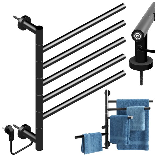 BPS-koupelny Elektrický kúpeľňový radiátor DORIAN BL 1 230W, 51,6x62,2 cm, čierny