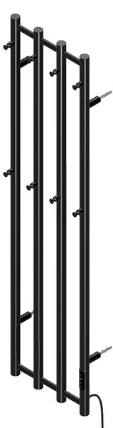 BPS-koupelny Elektrický kúpeľňový radiátor KASJAN BL 2 250W, 34,6x140,5 cm, čierny