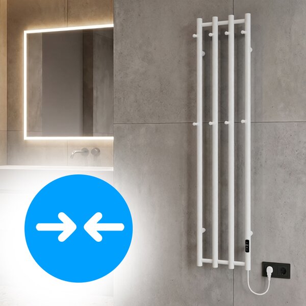 BPS-koupelny Elektrický kúpeľňový radiátor KASJAN WH 2 250W, 34,6x140,5 cm, biely