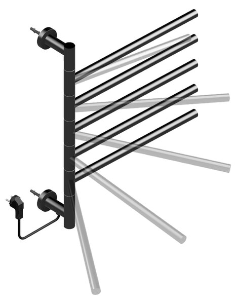 BPS-koupelny Elektrický kúpeľňový radiátor DORIAN BL 1 230W, 51,6x62,2 cm, čierny