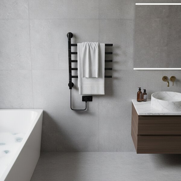 BPS-koupelny Elektrický kúpeľňový radiátor DORIAN BL 1 230W, 51,6x62,2 cm, čierny