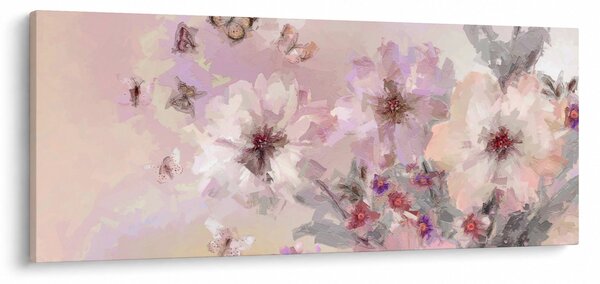 Obraz - Umelecká koláž s motýľmi (120x50 cm)