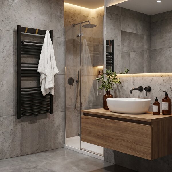 BPS-koupelny Kúpeľňový radiátor YASUR BL 2 494W, 50x120 cm, čierny