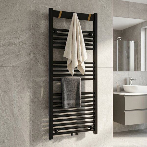 BPS-koupelny Kúpeľňový radiátor YASUR BL 2 494W, 50x120 cm, čierny