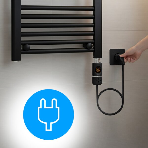 BPS-koupelny Elektrický kúpeľňový radiátor MANAM BL 300W, 40x50 cm, čierny
