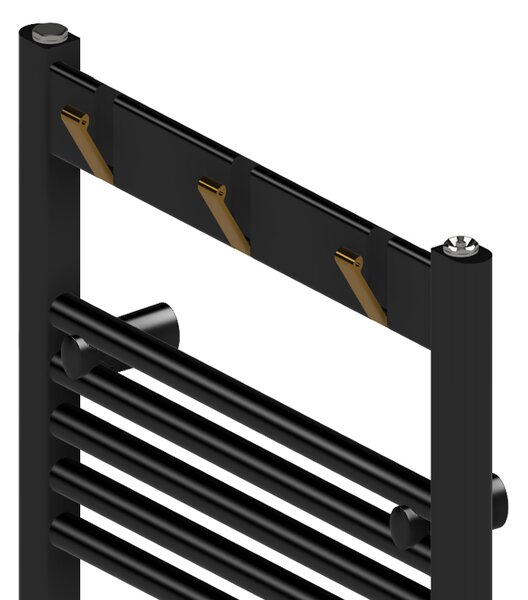 BPS-koupelny Kúpeľňový radiátor YASUR BL 2 494W, 50x120 cm, čierny