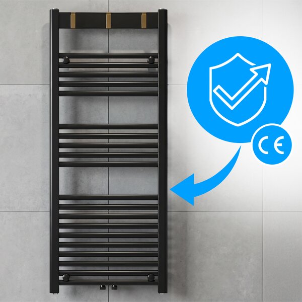 BPS-koupelny Kúpeľňový radiátor YASUR BL 2 494W, 50x120 cm, čierny