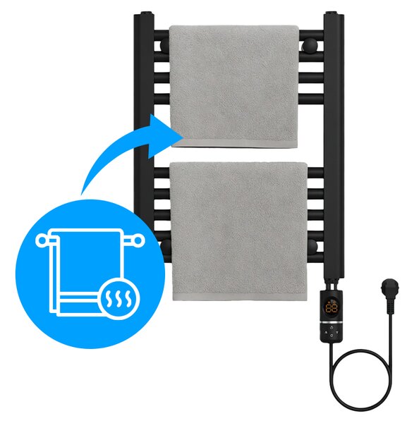 BPS-koupelny Elektrický kúpeľňový radiátor MANAM BL 300W, 40x50 cm, čierny
