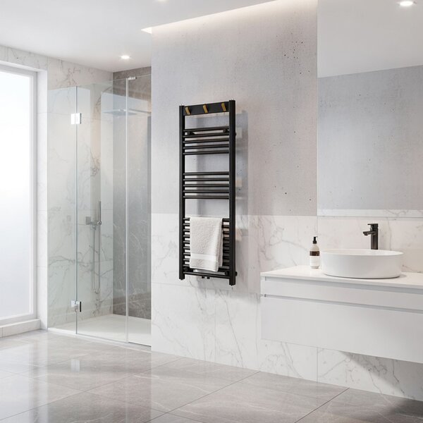 BPS-koupelny Kúpeľňový radiátor YASUR BL 2 494W, 50x120 cm, čierny