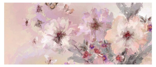 Obraz - Umelecká koláž s motýľmi (120x50 cm)