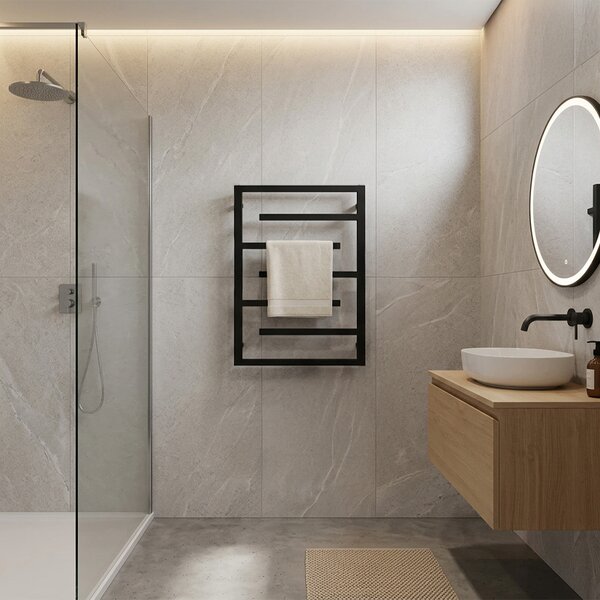 BPS-koupelny Kúpeľňový radiátor ANIKA BL 1 295W, 60x80 cm, čierny