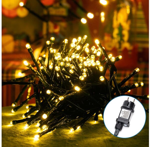 Aigostar - Vonkajší LED vianočný reťazec 600 LED/8 funkcií 18 m IP44 teplá biela