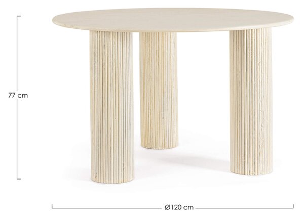 MUZZA Jedálenský stôl dacota Ø 120 cm pieskový