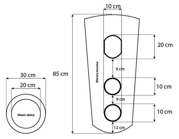 BPS-koupelny Voľne stojace keramické umývadlo LINO BL 400 ø40 cm, čierna lesklá