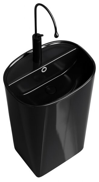 BPS-koupelny Voľne stojace keramické umývadlo CLARO BL 490 49x38 cm, čierna