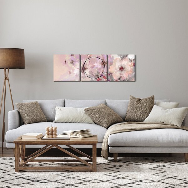 Obraz - Umelecká koláž s motýľmi (s hodinami) (90x30 cm)