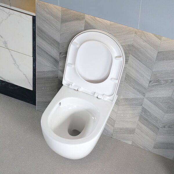 BPS-koupelny Závesná WC misa so SoftClose sedadlom MIZU WH TR 02, biela