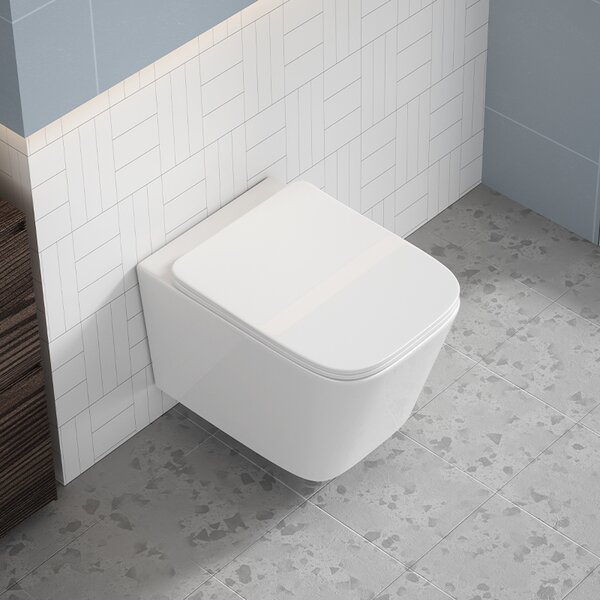 BPS-koupelny Závesná WC misa so SoftClose sedadlom RAIN WH RIM 03, biela
