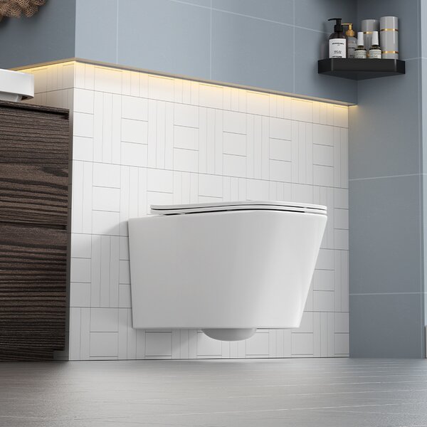 BPS-koupelny Závesná WC misa so SoftClose sedadlom RAIN WH RIM 03, biela