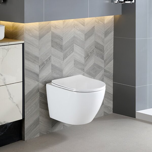 BPS-koupelny Závesná WC misa so SoftClose sedadlom FLOW WH TR 03, biela