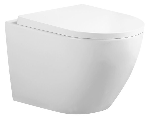 BPS-koupelny Závesná WC misa so SoftClose sedadlom FLOW WH TR 02, biela