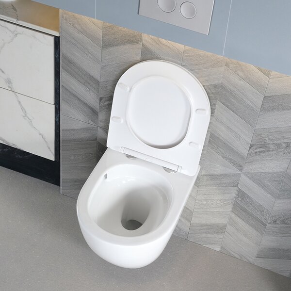 BPS-koupelny Závesná WC misa so SoftClose sedadlom FLOW WH TR 03, biela