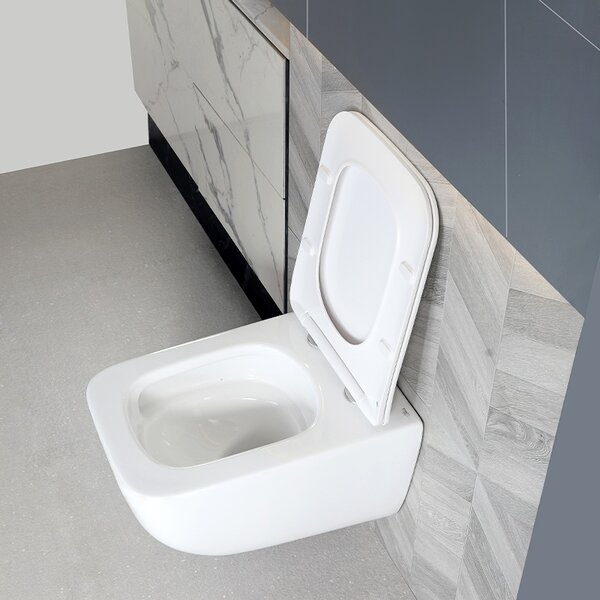BPS-koupelny Závesná WC misa so SoftClose sedadlom YUZU WH TR 03, biela