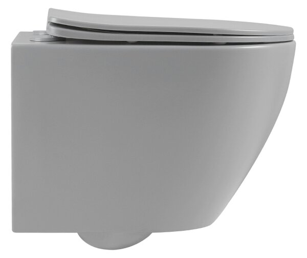 BPS-koupelny Závesná WC misa so SoftClose sedadlom MIZU MTGR RIM 03, sivá
