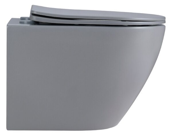 BPS-koupelny Závesná WC misa so SoftClose sedadlom FLOW MTGR TR 03, sivá matná