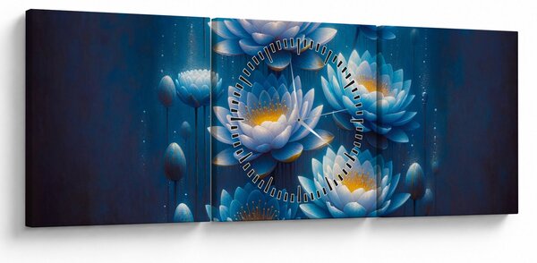 Obraz - Lekná pod hladinou (s hodinami) (90x30 cm)