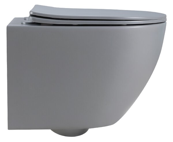 BPS-koupelny Závesná WC misa so SoftClose sedadlom PEAK MTGR RIM 03, sivá mat